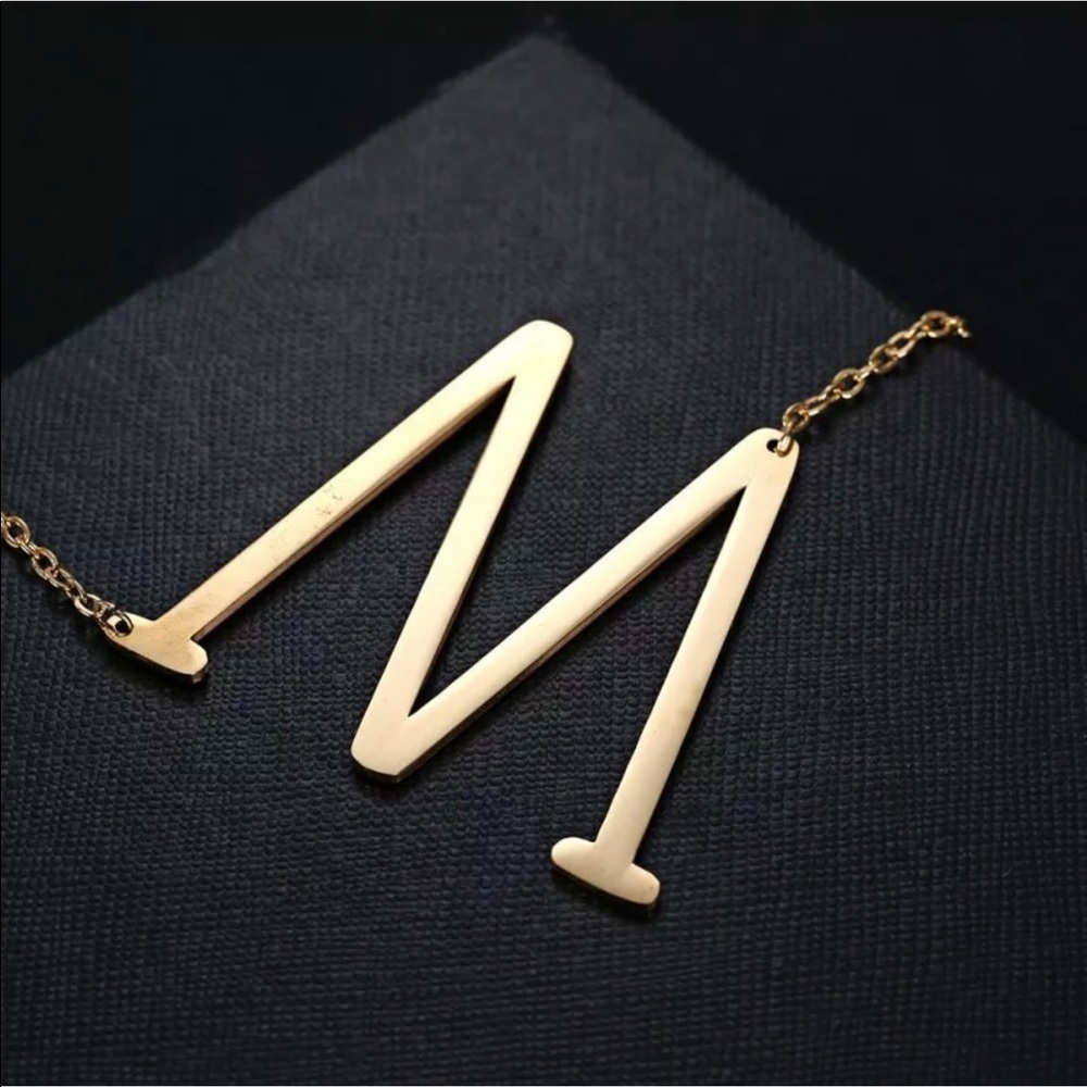 Initial M” Gold Plated Necklace